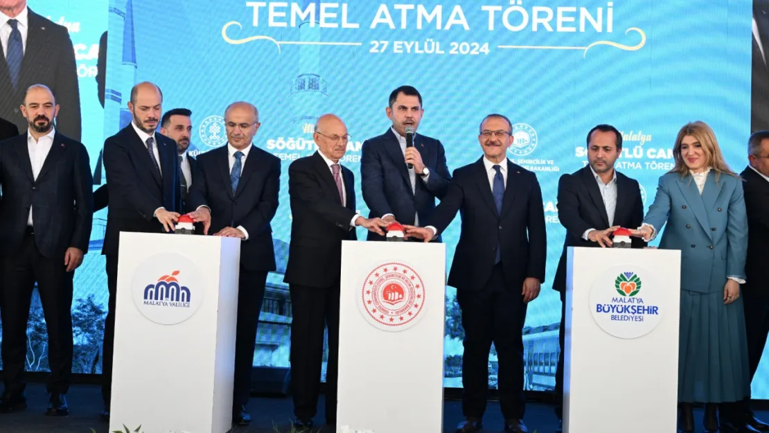 Bakan Kurum'un Katılımlarıyla Söğütlü Camii Temeli Atıldı