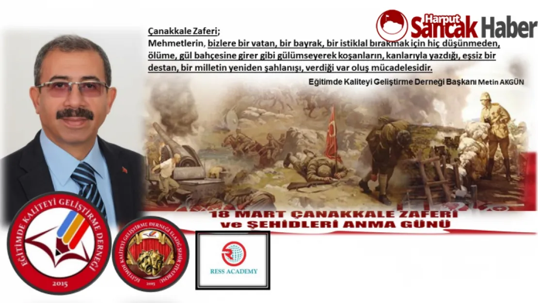 Başkan Akgün'den 18 Mart Çanakkale Zaferi Mesajı.