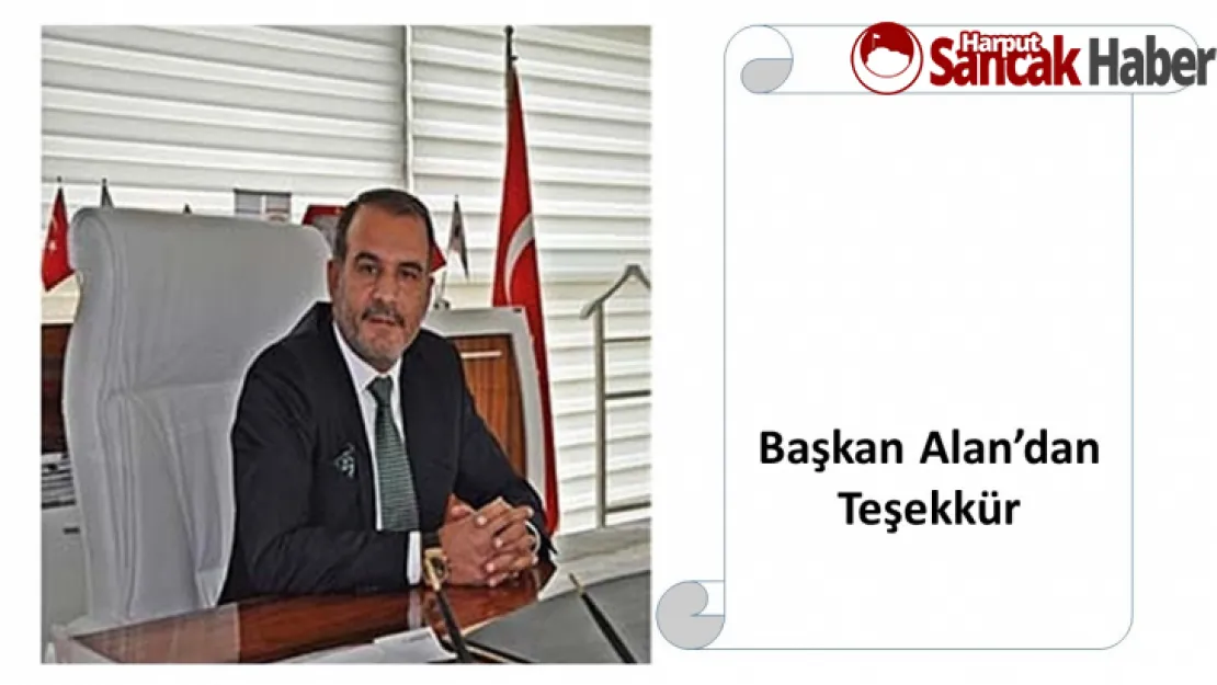 Başkan Alan'dan Teşekkür