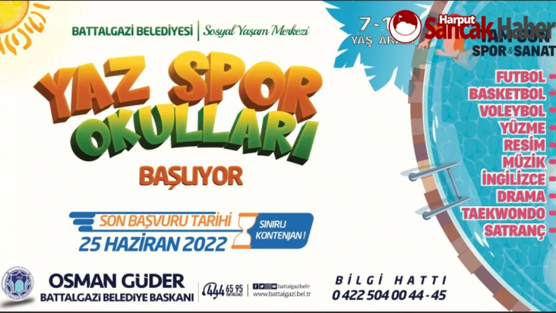 Battalgazi Belediyesi'nden Çocuklara Özel Yaz Spor Okulu