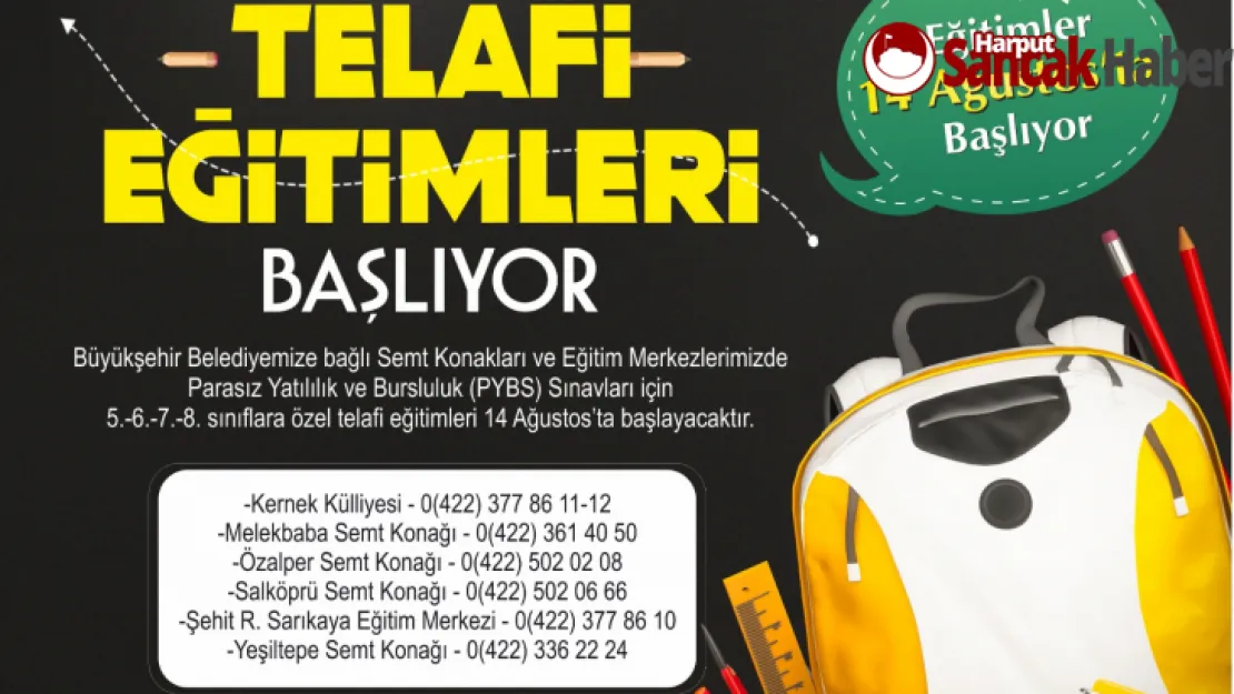 Büyükşehir Belediyesin'den Öğrencilere Telafi Eğitimi