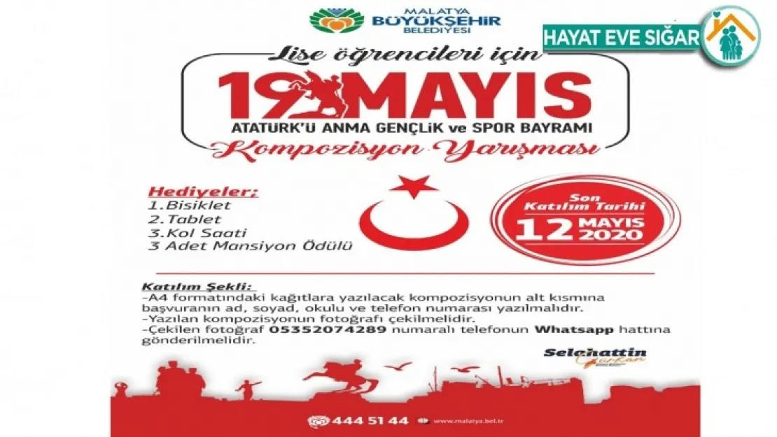 Büyükşehirden 19 Mayıs İçin Kompozisyon Yarışması