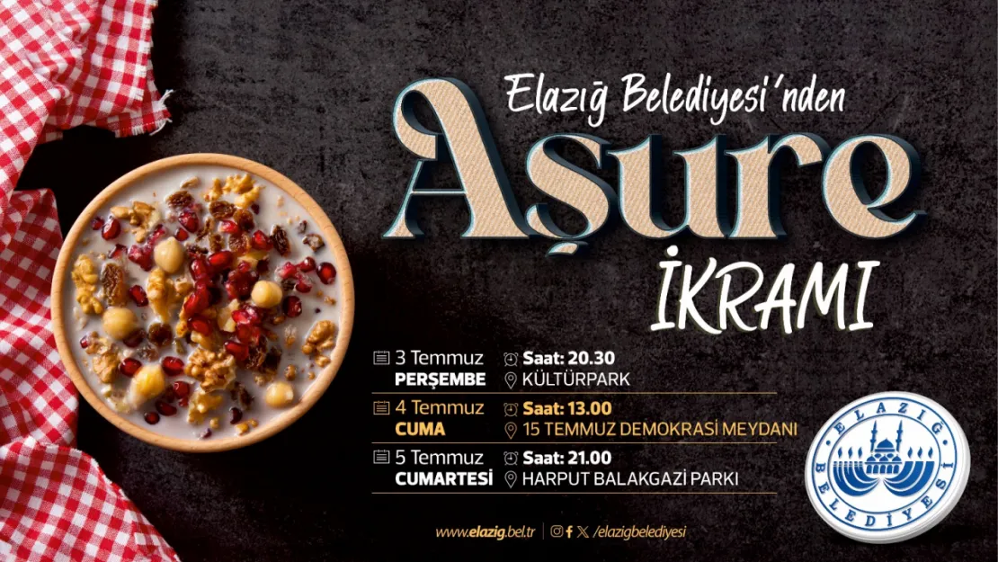Elazığ Belediyesi'nden Muharrem Ayı Dolayısıyla Aşure İkramı