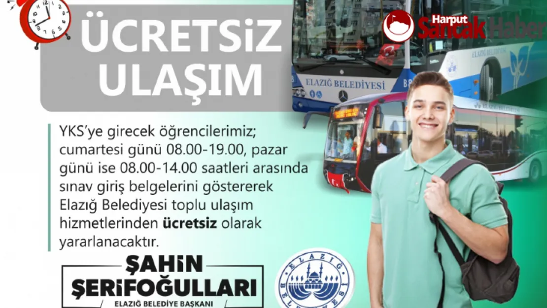 ELAZIĞ BELEDİYESİ'NDEN ÖĞRENCİLERE ÜCRETSİZ ULAŞIM İMKANI