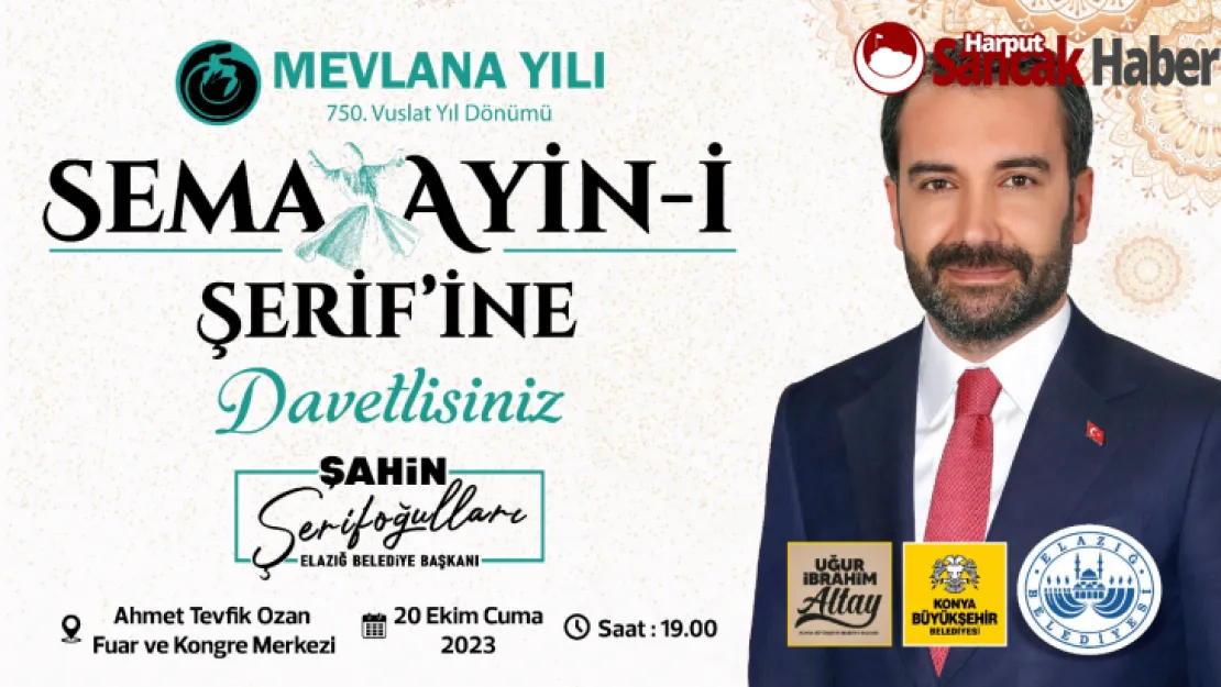 ELAZIĞ BELEDİYESİ, VUSLATIN 750. SENEİDEVRİYESİNDE MEVLANA'YI ANMA PROGRAMI DÜZENLEYECEK