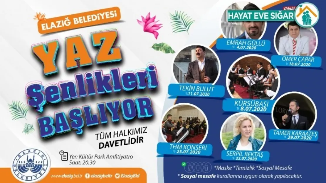 Elazığ Belediyesi Yaz Etkinlikleri Başlıyor