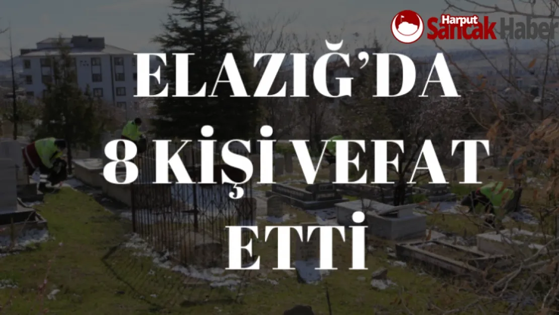 Elazığ'da Bugün 8 Kişi Vefat Etti