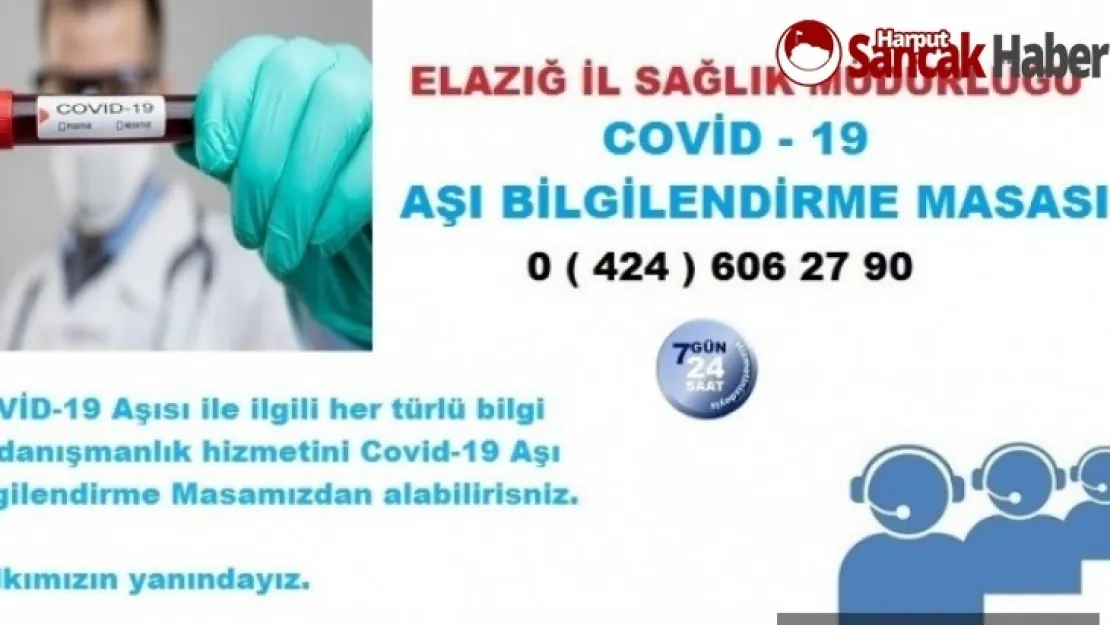 Elazığ'da Covid-19 Aşı Bilgilendirme Masası Kurdu