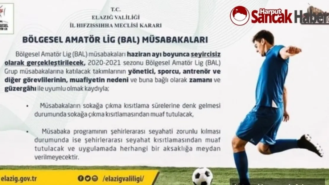 Elazığ Valiliği'nin Bal Ligi Talimatları