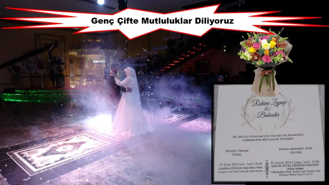 Genç Çifte Mutluluklar Diliyoruz