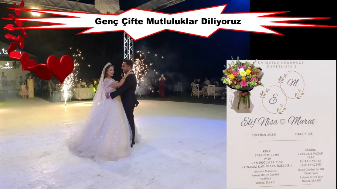Genç Çifte Mutluluklar Diliyoruz