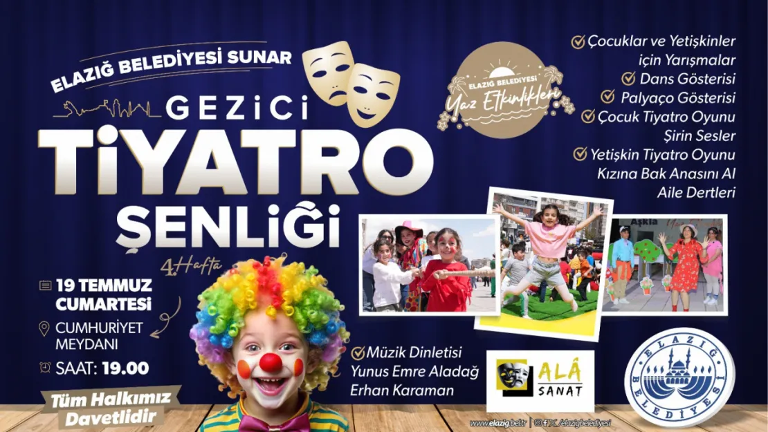 GEZİCİ TİYATRO ŞENLİĞİ GÖSTERİLERİ VE KADIN KÜRSÜBAŞI KONSERİ DÜZENLENECEK