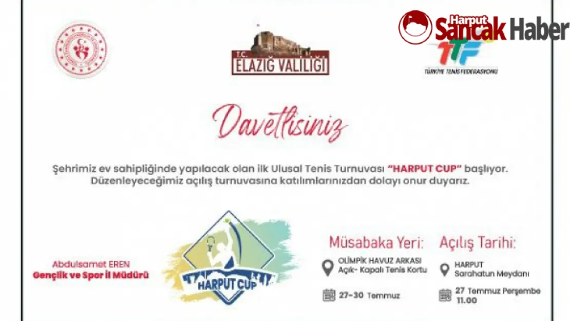 Harput Cup Tenis Turnuvası Başlıyor