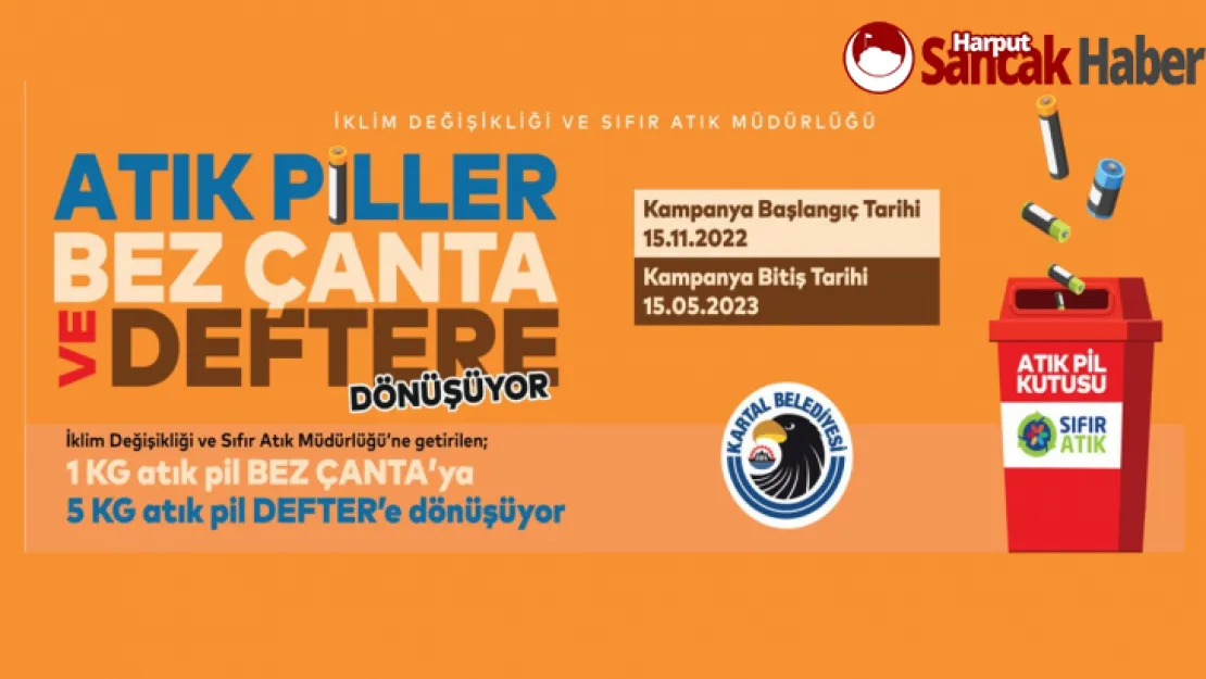 Kartal'da Atık Piller Bez Çanta Ve Deftere Dönüşüyor