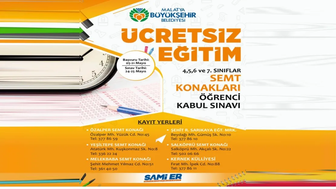 Malatya Büyükşehir Belediyesi'nin Eğitime Desteği Devam Ediyor