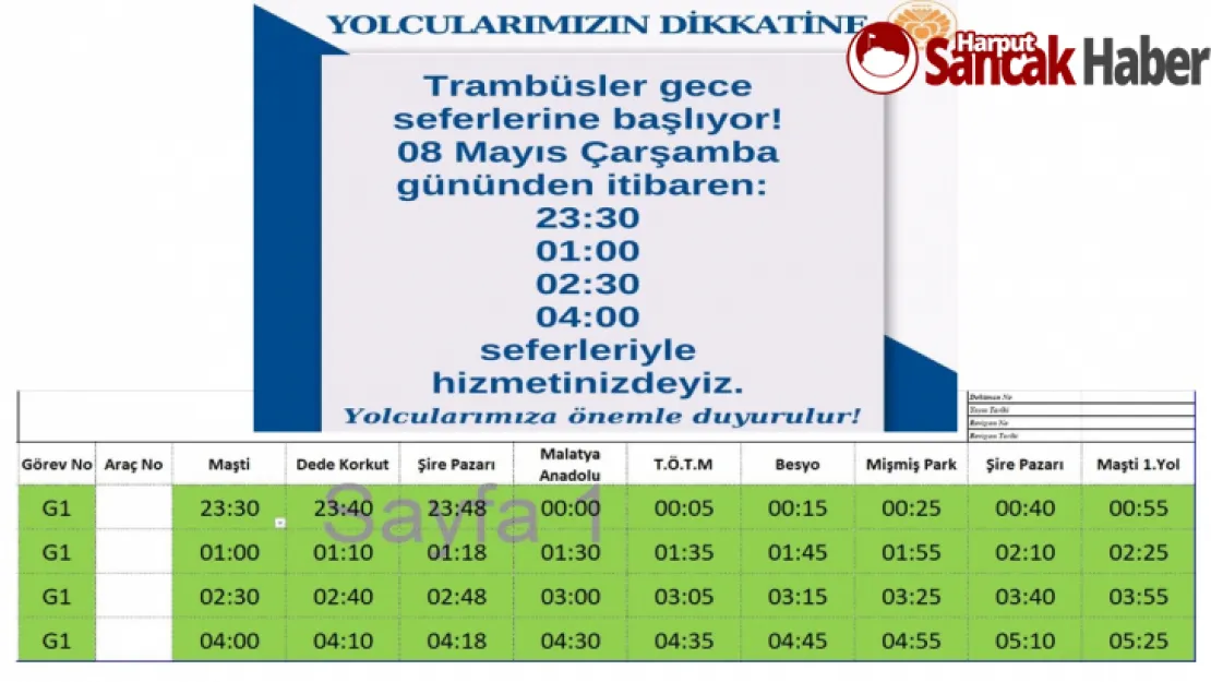 MOTAŞ Gece Seferleri İle Malatyalıların Hizmetinde