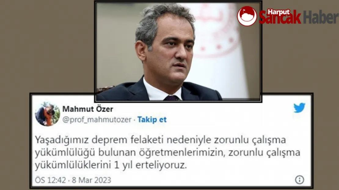 Öğretmenlerin Zorunlu Çalışma Yükümlülüğüne Deprem Ayarı!