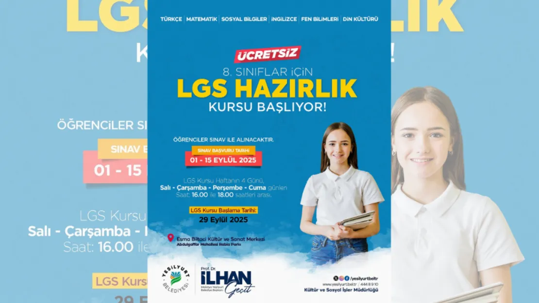 Ücretsiz LGS Hazırlık Kursu Kayıtları 1 Eylül'de Başlıyor