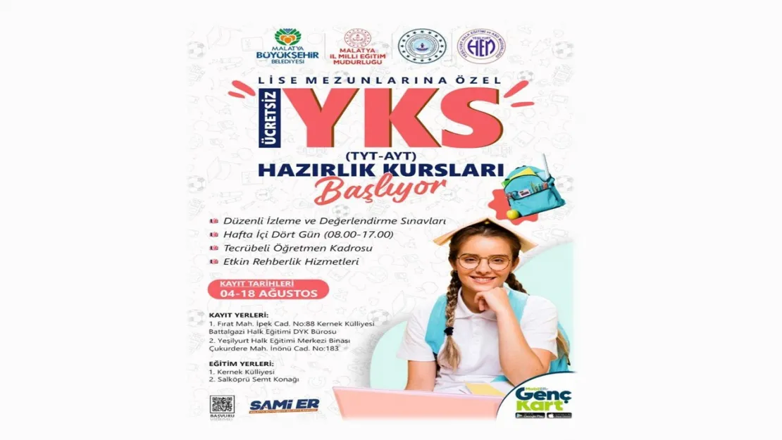Ücretsiz YKS Hazırlık Kursu Kayıtları Başlıyor