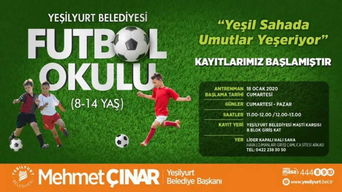 Yeşilyurt Belediyesi Futbol Okulu Kayıtları Başladı