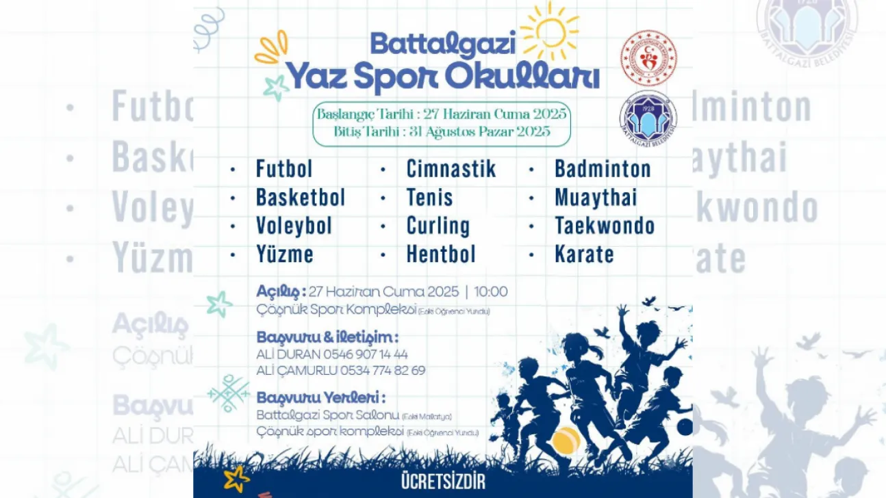 Battalgazi'de Yaz Spor Okulları Başlıyor