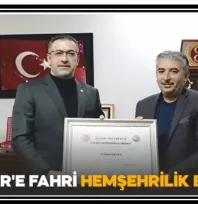 Işıkver'e Fahri Hemşehrilik Beratı