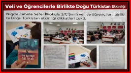 Niğde'de Veli ve Öğrencilerden Doğu Türkistan'a Anlamlı Destek