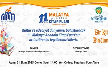 11. Malatya Anadolu Kitap  Ve Kültür Fuarı Açılıyor