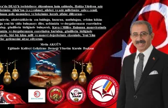 Başkan Akgün'den Şehitlerimizi Anma ve Yeni Yıl Mesajı...