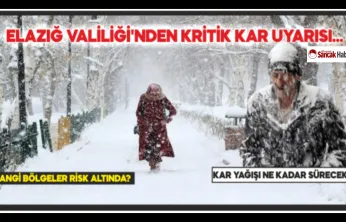 Elazığ Valiliği'nden Kritik Kar Uyarısı…