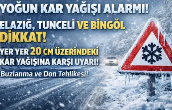 Kuvvetli ve Yoğun Kar Yağışı Alarmı: Elazığ, Tunceli ve Bingöl Dikkat!