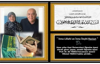 Prof. Dr. Ali YAKICI Hocamızın Annesi Vefat Etti