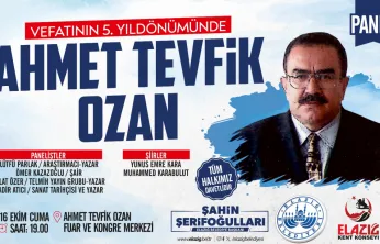 Şair ve Yazar Merhum Ahmet Tevfik Ozan, Düzenlenecek Panelde Anılacak