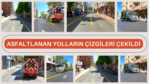 Asfaltlanan Yolların Çizgileri Çekildi