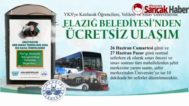 Elazığ Belediyesi'nden Ücretsiz Ulaşım Hizmeti