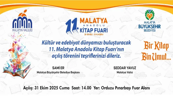 11. Malatya Anadolu Kitap  Ve Kültür Fuarı Açılıyor