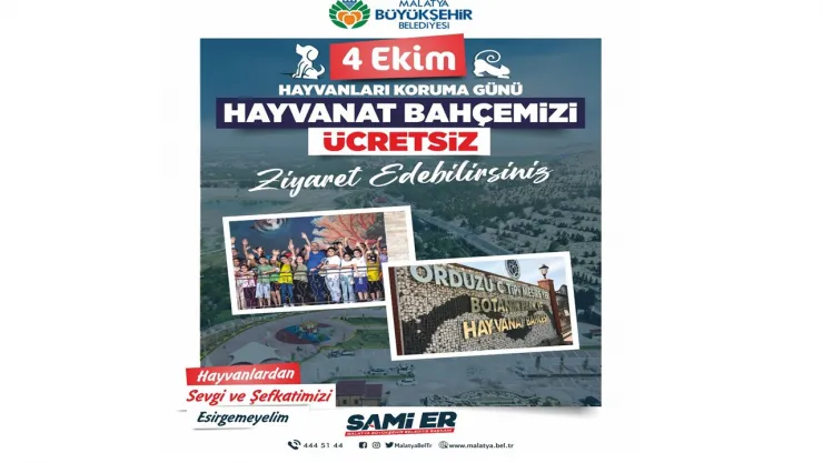 4 Ekim Dünya Hayvanları Koruma Günü'nde  Hayvanat Bahçesi Ziyaretleri Ücretsiz