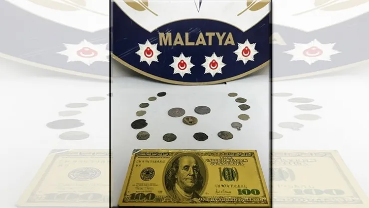 Banknot kalıbı ve tarihi sikkeler ele geçirildi