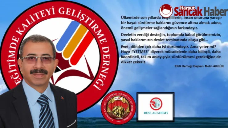 Başkan Akgün'den : 3 Aralık Dünya Engelliler Günü Mesajı