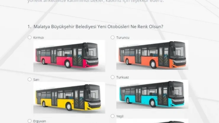 Büyükşehir Belediyesi Yeni Alınacak Otobüslerin Rengini Anket İle Belirliyor