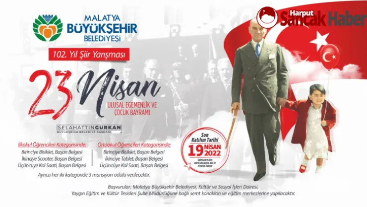 Büyükşehir Belediyesinden 23 Nisan'a Özel Şiir Yarışması