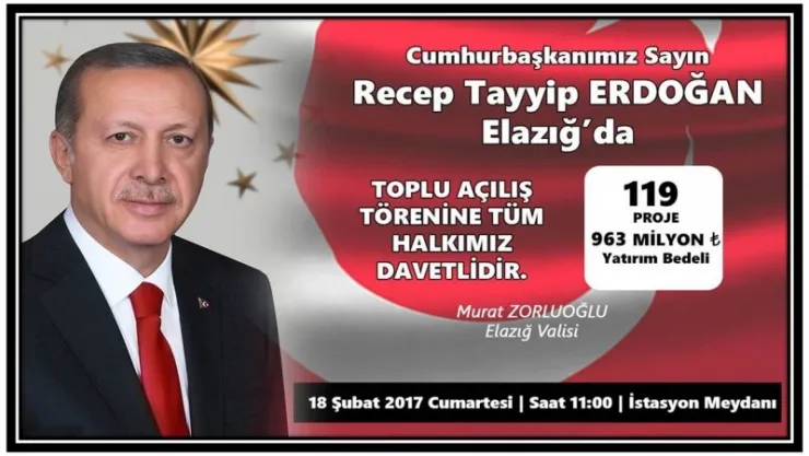 Cumhurbaşkanı Recep Tayyip Erdoğan toplu açılış törenine katılacak.