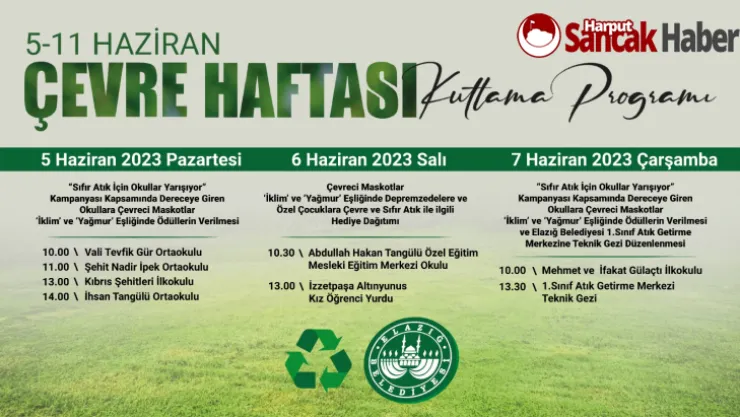 DAHA TEMİZ BİR ELAZIĞ İÇİN 'ÇEVRE HAFTASI' ETKİNLİKLERİ BAŞLIYOR