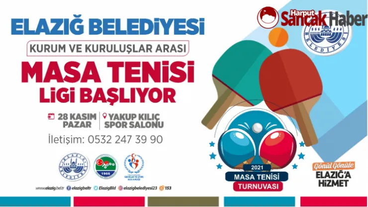 Elazığ Belediyesi, Kurum ve Kuruluşlar Arası Masa Tenisi Turnuvası Düzenleyecek