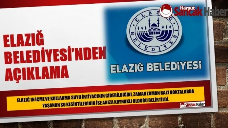 Elazığ Belediyesi'nden Açıklama