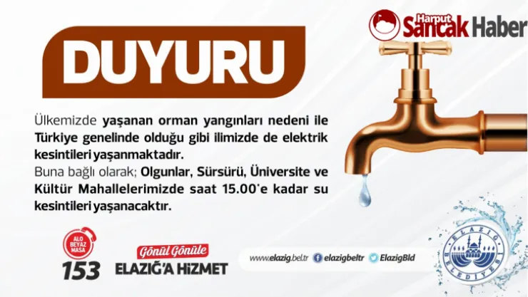 Elazığ Belediyesi'nden Duyuru