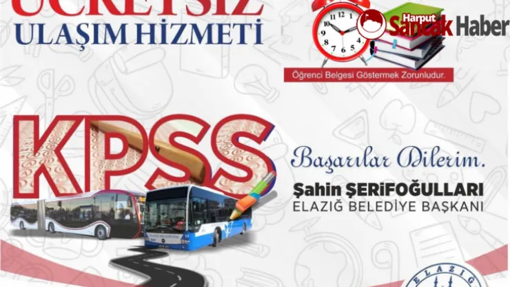 Elazığ Belediyesi'nden KPSS'ye Girecek Adaylara Ücretsiz Ulaşım Desteği