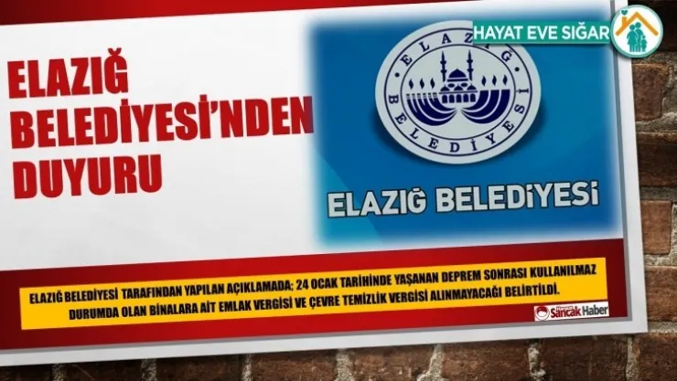 Elazığ Belediyesi'nden Duyuru