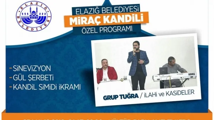 Elazığ Belediyesi'nden Miraç Kandili Özel Programı