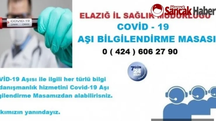 Elazığ'da Covid-19 Aşı Bilgilendirme Masası Kurdu